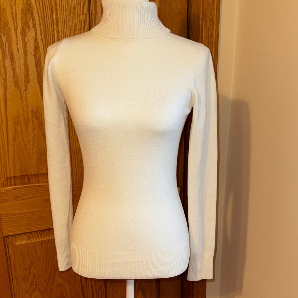 French Connection White Turtleneck Sweater